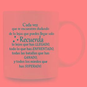 1pc Inspirational Spanish Quote Ceramic Coffee Mug 11oz – Motivational Gift with Bold Typography, C-Handle Design,