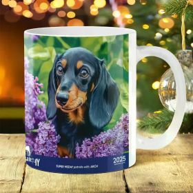 1pc 11Oz Basque Ceramic Coffee Mug with Pattern, Suitable for Daily Drinking Water And Coffee, Home Kitchen Supplies