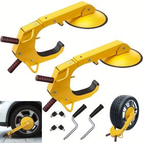 2-Pack Heavy-Duty Adjustable Wheel Locks for RV, Truck, SUV - Anti-Theft Trailer Tire Clamp, Secure Parking Solution