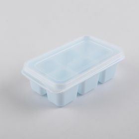 4.5*2.8*1.6in Ice Cube Ice Maker; Ice Box Freezer Mold; Quick Freezer; Home Refrigerator Homemade Frozen Ice Cubes; Ice Cube Mold Box With Lid (Color: Light blue)