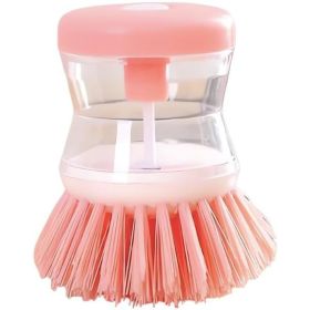 Kitchen Dish Brush with Build in Soap Dispenser (Color: Pink)