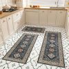 Kitchen Rug Sets 3 Piece with Runner Non Slip Kitchen Rugs and Mats Washable Kitchen Mats for Floor Thick Kitchen Floor Mat Carpet Runner Rugs for Hal